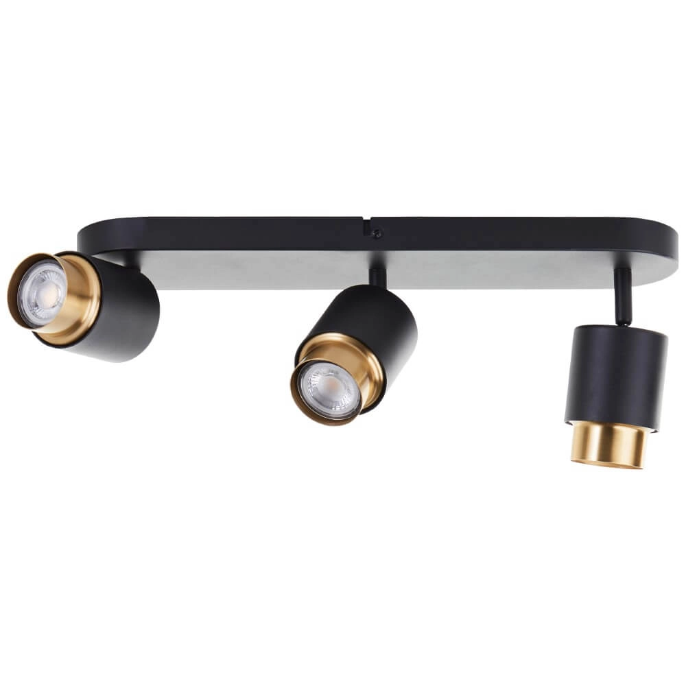 Spot en saillie 3 lumières Covelo noir avec de l'or Brilliant 4004353441363