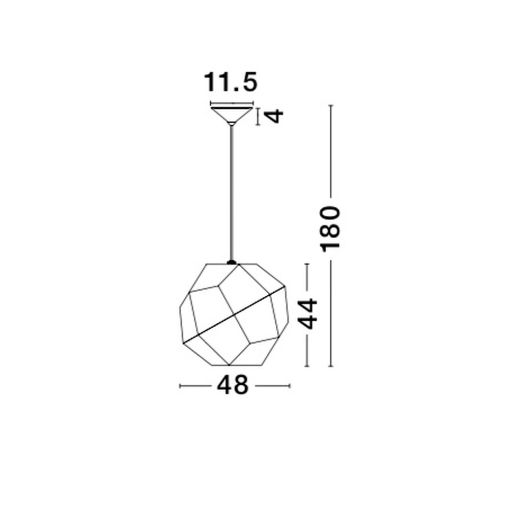 Suspension design Foggia Ø 48cm doré Lyora 5212017412843
