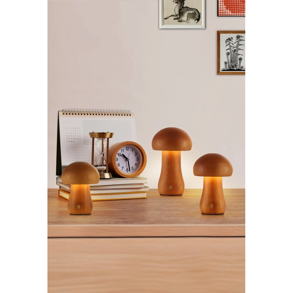 Lot de 3 lampes de table Asher Bois de champignon Lot de 3 lampes de table Asher Bois de champignon