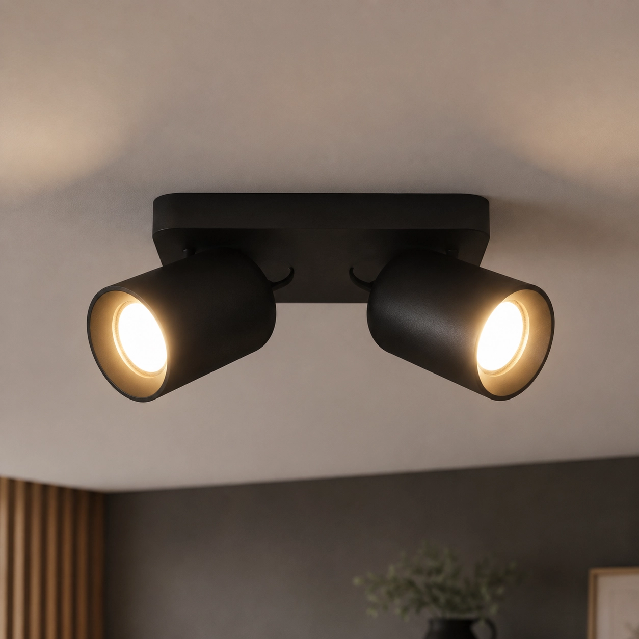 Spot noire Megano 2 lumières