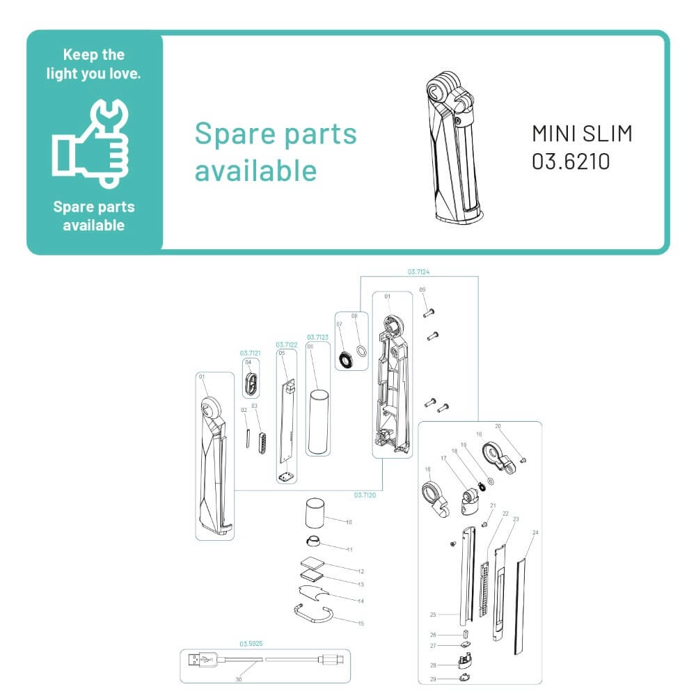 Lampe de travail pratique Mini slim gris Scangrip 5708997362105