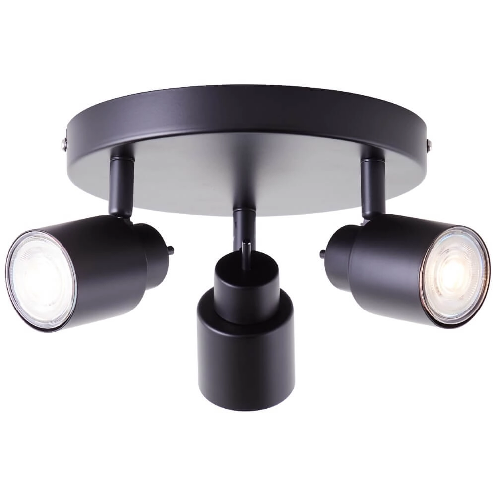 Spot de plafond noir Andres 3 lumières