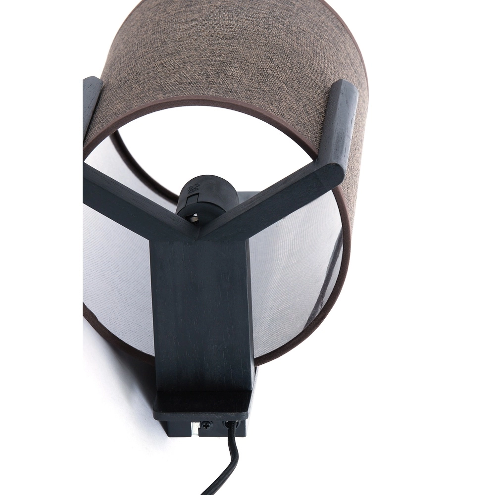 Lampe murale à design danois Litto noir avec du lin Light & Living 8717807792749