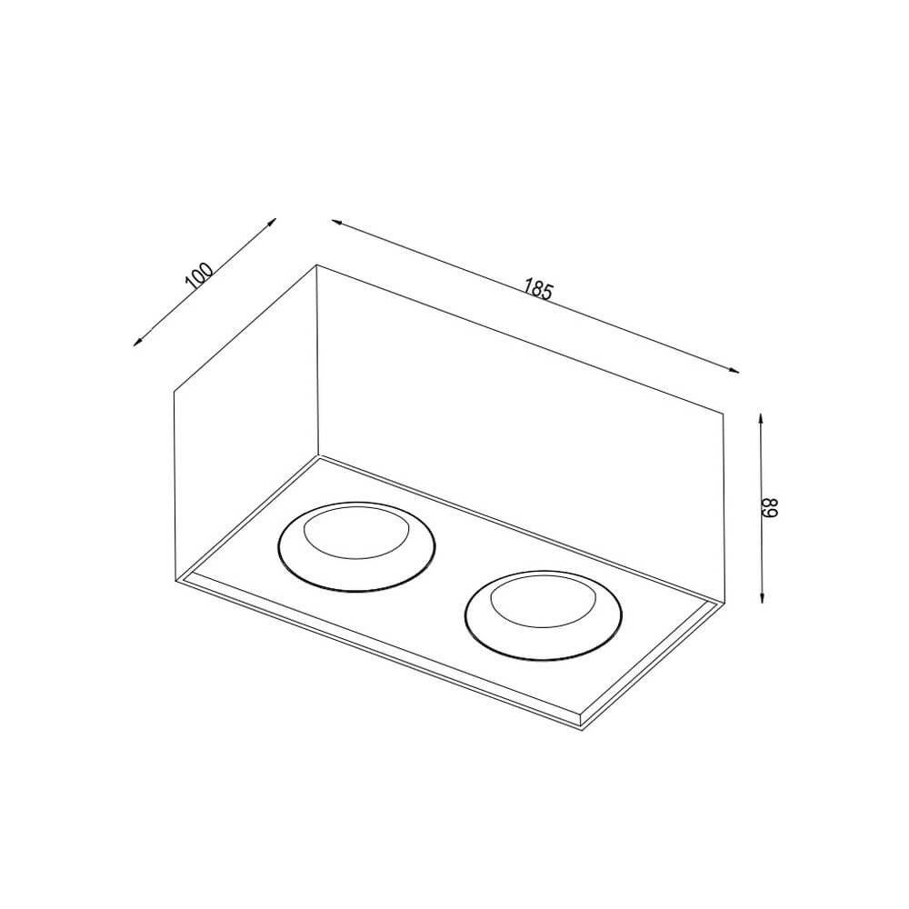 Spot double LED apparent Iblocc blanc Lyora 4255805301425