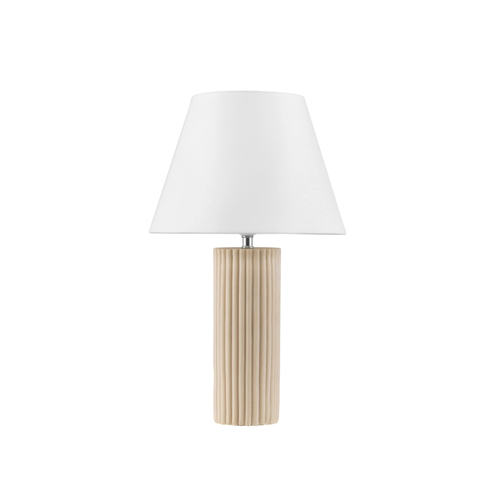 Lampe de table Bacco Beige avec abat-jour blanc Lyora 5212017468161