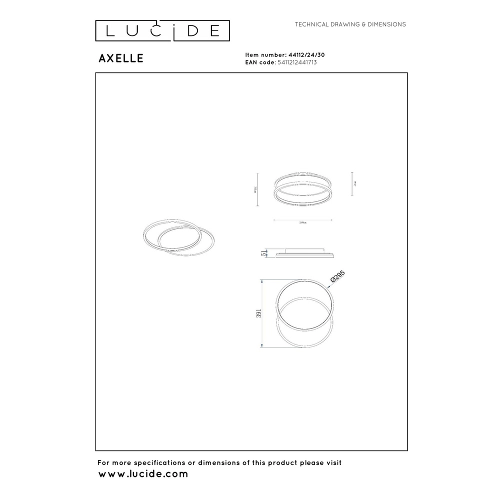 Conception de plafonds Axelle 2700K noir Lucide 5411212441713