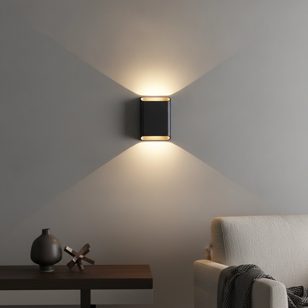 Lampe murale Diaz L noir/champagne