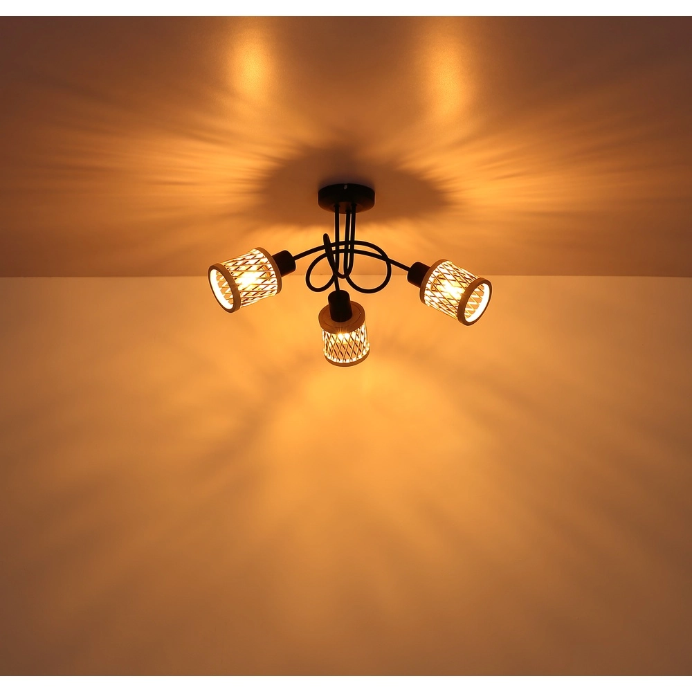 Lampe de plafond à 3 lumières Mali Noir Globo 9007371525720
