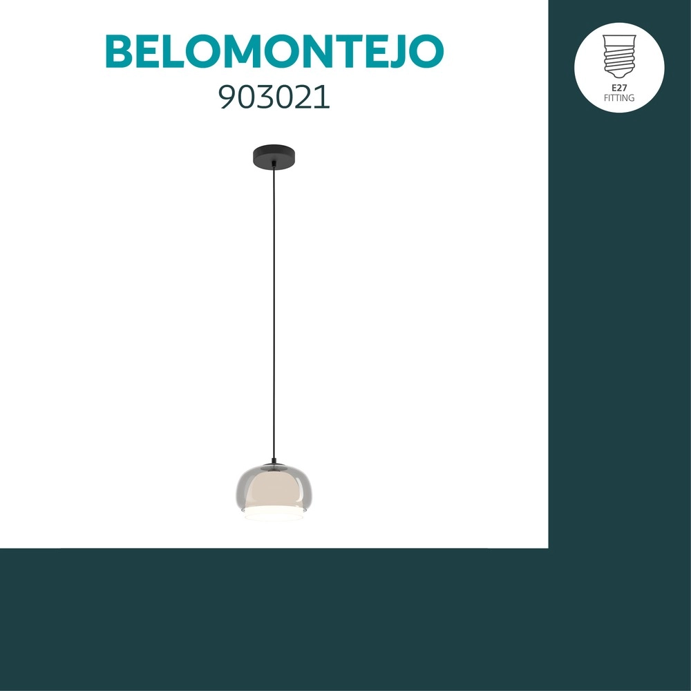 Lampe pendante de conception Belomontejo noir Ø 22cm Eglo 9008606406722