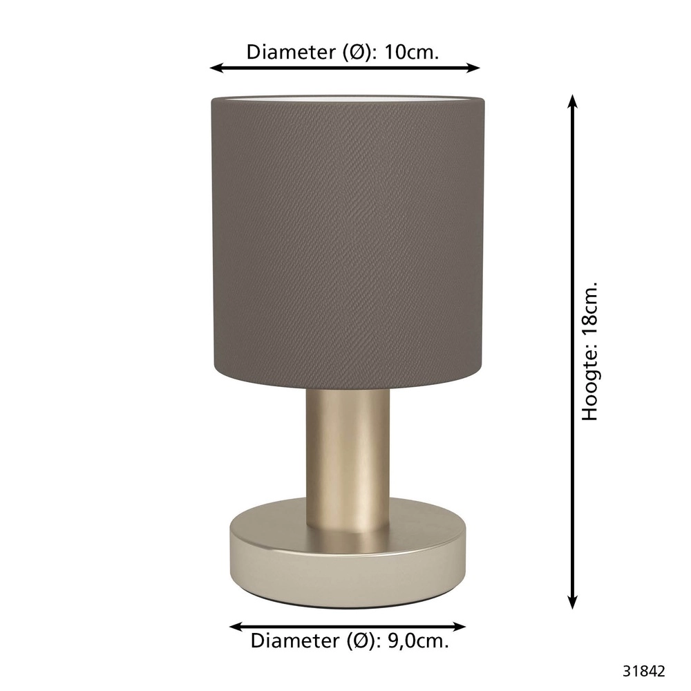 Lampe de table Montetto nickel Eglo 9002759318420