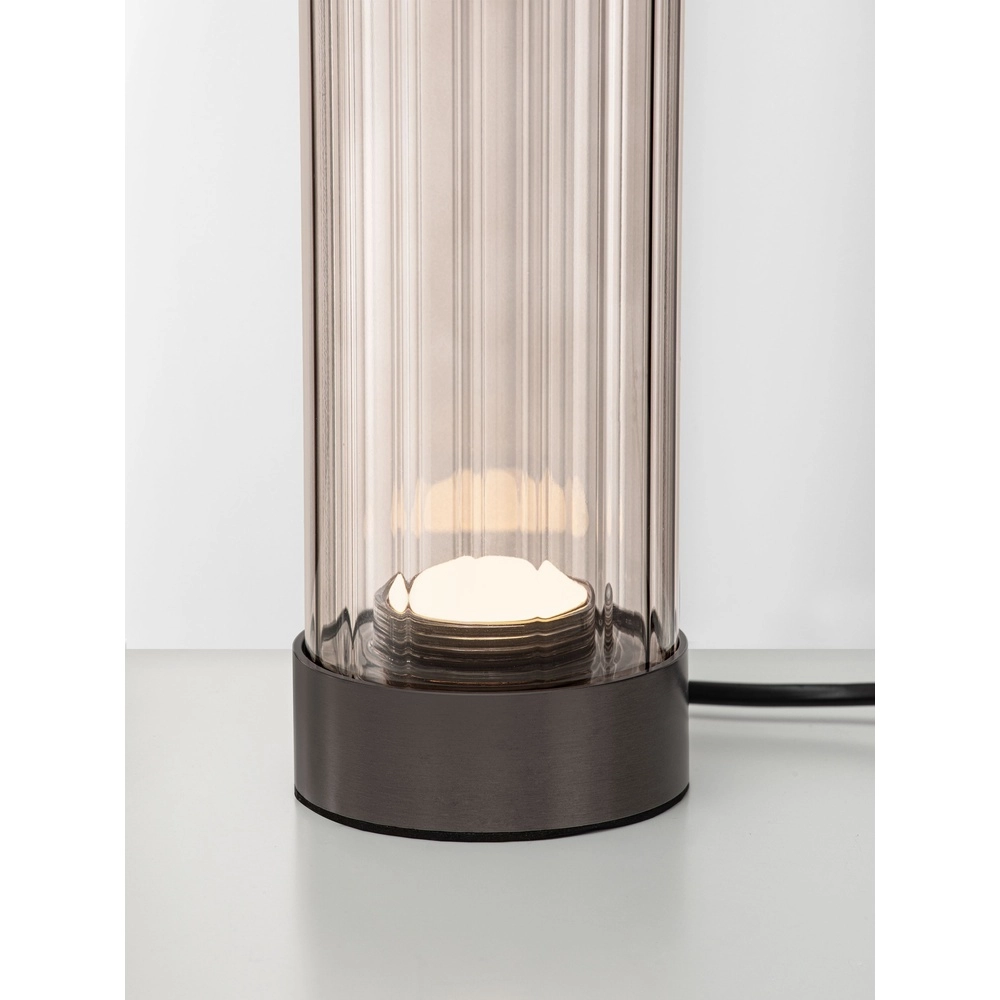 Lampe de table de conception Brielle anthracite avec verre moka Lyora 5212017495457