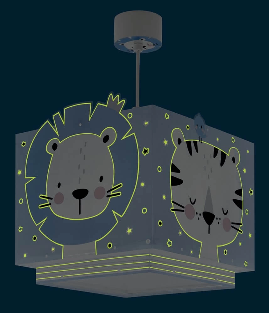 Lampe suspendue chambre d'enfant Baby Jungle bleu tendre avec du blanc Dalber 8420406001388