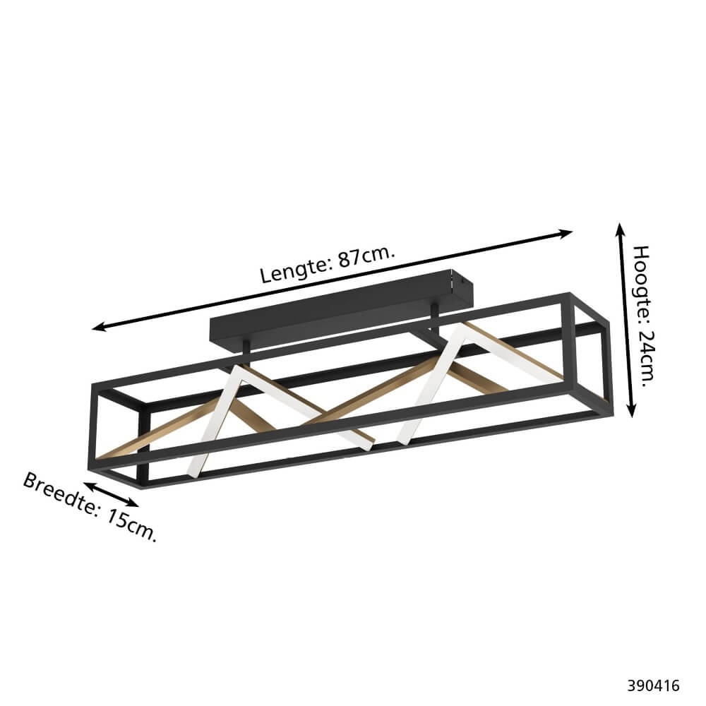 Plafonnier design Penela noir avec de l'or Stars of Light 9008606313747