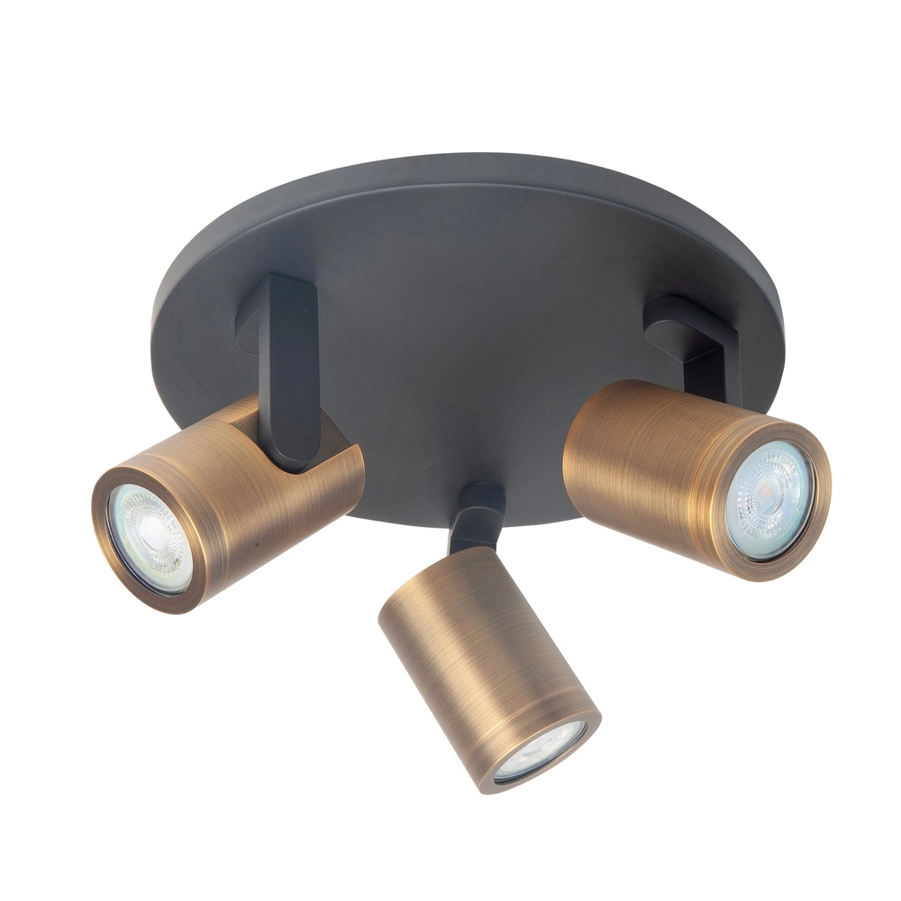 Spot monté en surface Halo Spot noir avec bronze cuivré 3 lumières rond Spot monté en surface Halo Spot noir avec bronze cuivré 3 lumières rond