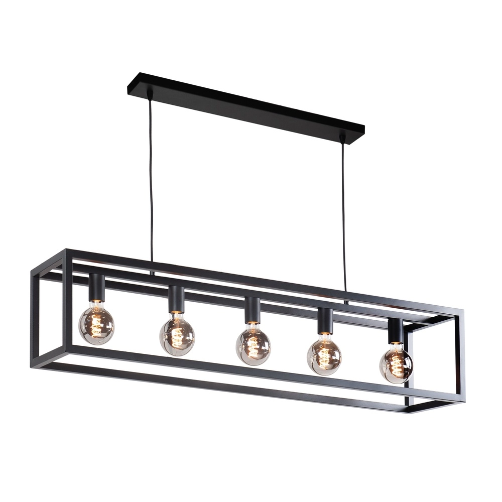 Suspension design Fragola 120cm 5 lumières noir Suspension design Fragola 120cm 5 lumières noir