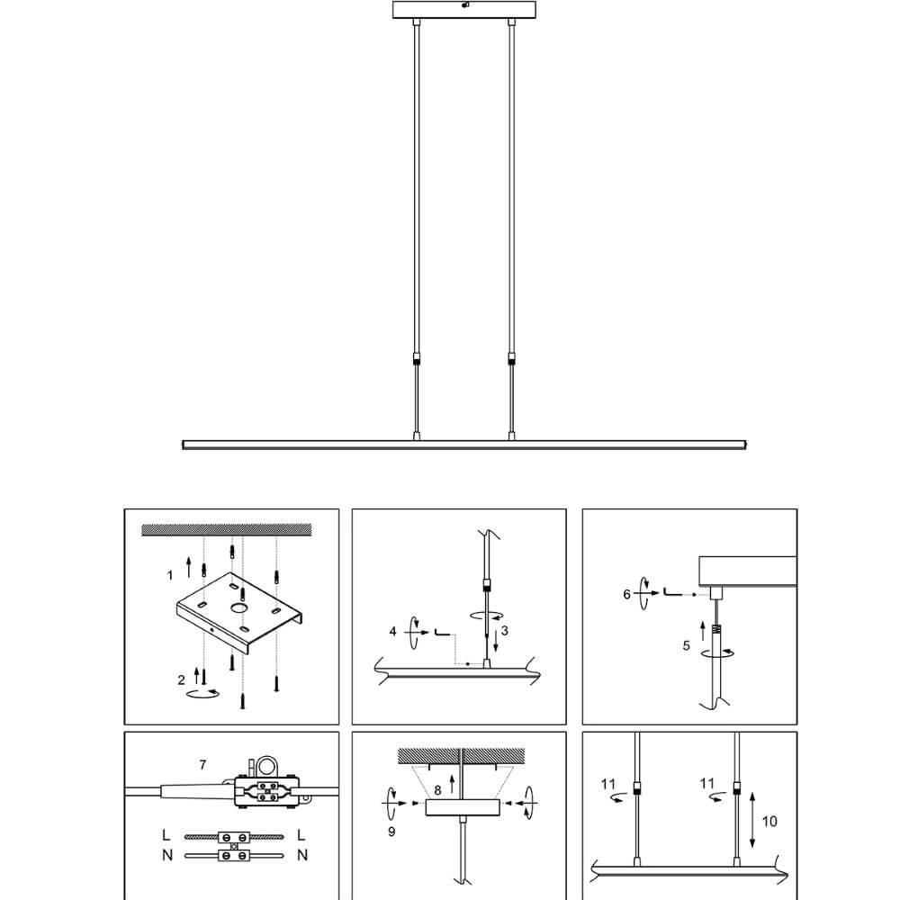 Lampe à suspension LED Zelena gris Steinhauer 8712746119817