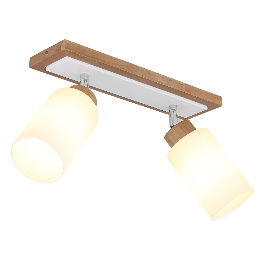 Lampe de plafond Rowena Bois à 2 lumières