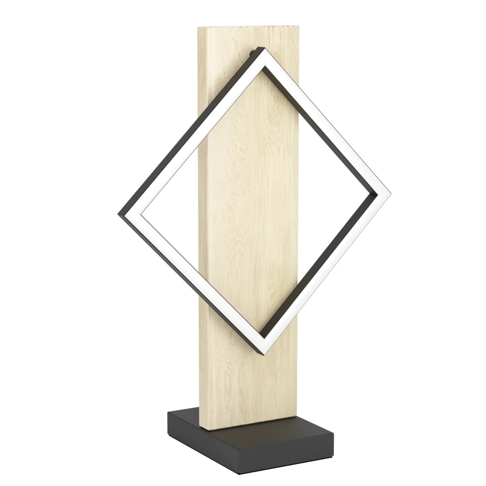 Lampe de table design Boyal noir avec bois Lampe de table design Boyal noir avec bois