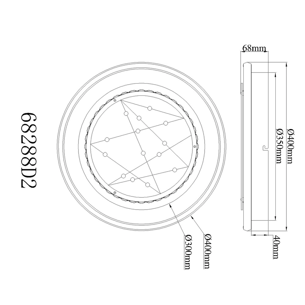 Lampe de plafond noire Mirrora Ø 40cm Globo 9007371566853