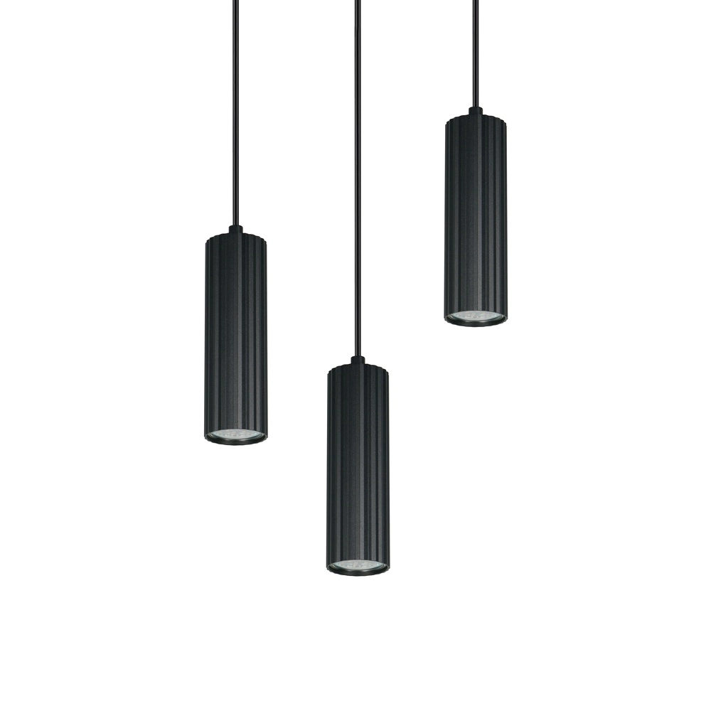 Suspension 3 lumières Soka noir Trio 4017807658590