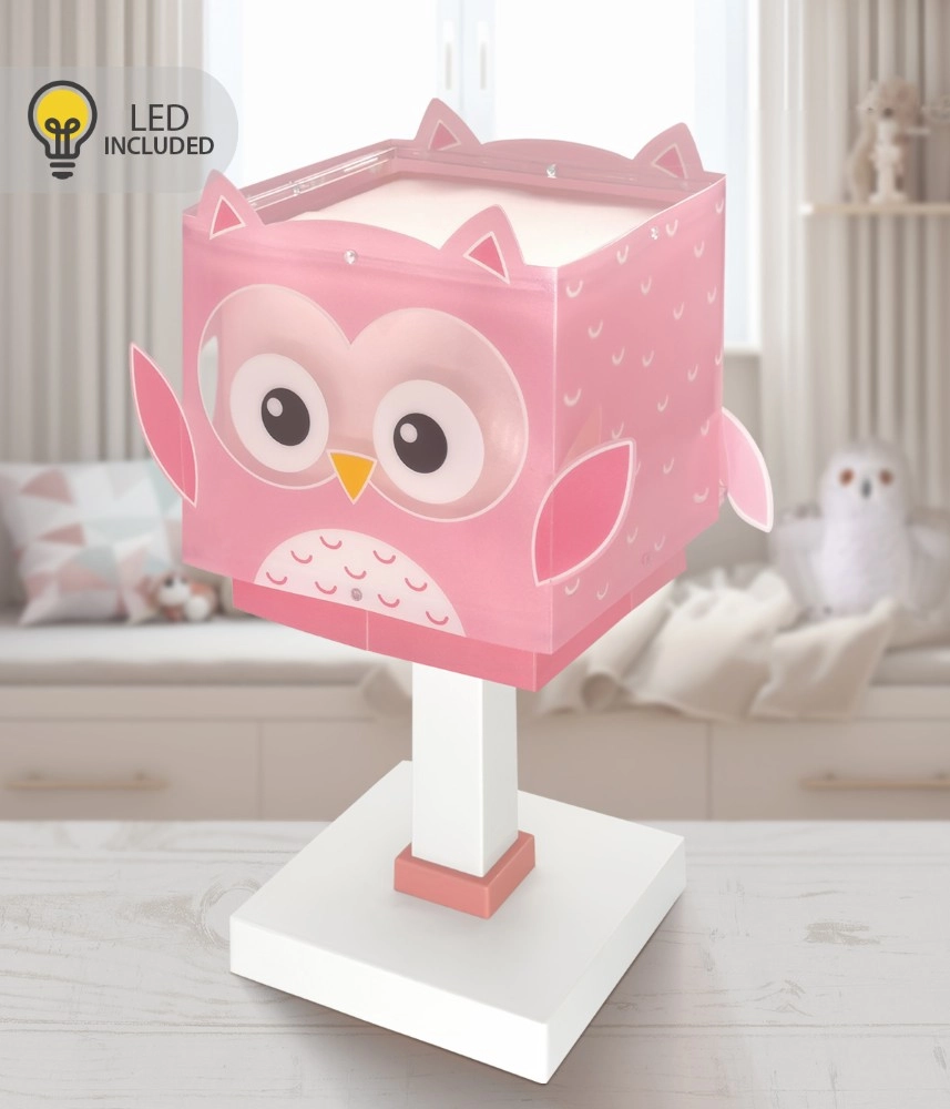 Lampe de table pour chambre d’enfant Owl rose Dalber 8420406002538