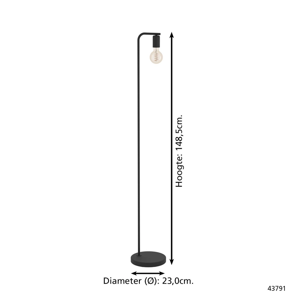 Lampe sur pied noire Cranley 1 1x E27 Eglo 9002759437916