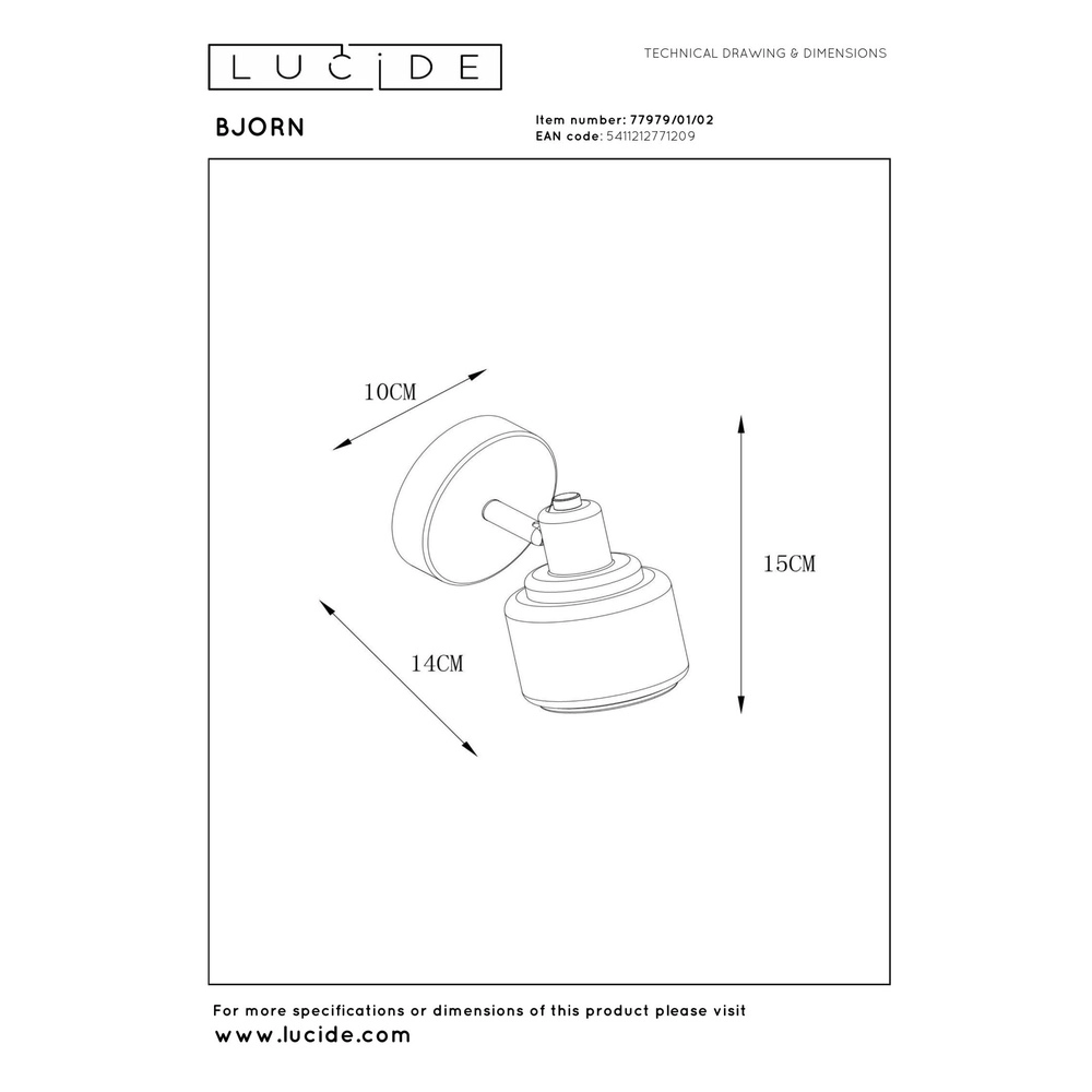 Lampe de plafond Bjorn Or simple Lucide 5411212771209