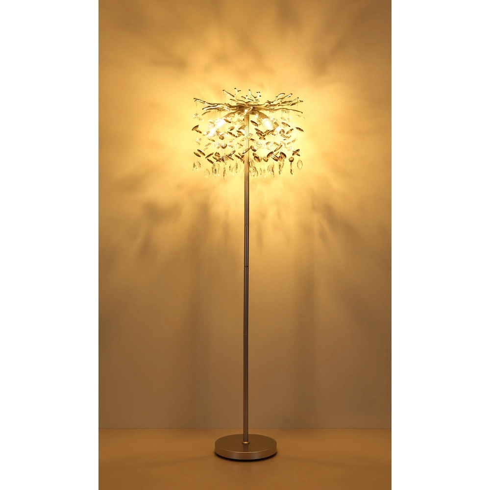 Lampe de pied Queena Gris argenté Ø 46cm Globo 9007371531684