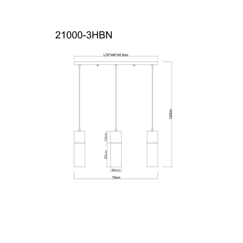 Suspension élégante Annika 3 lumières noir Globo 9007371478170