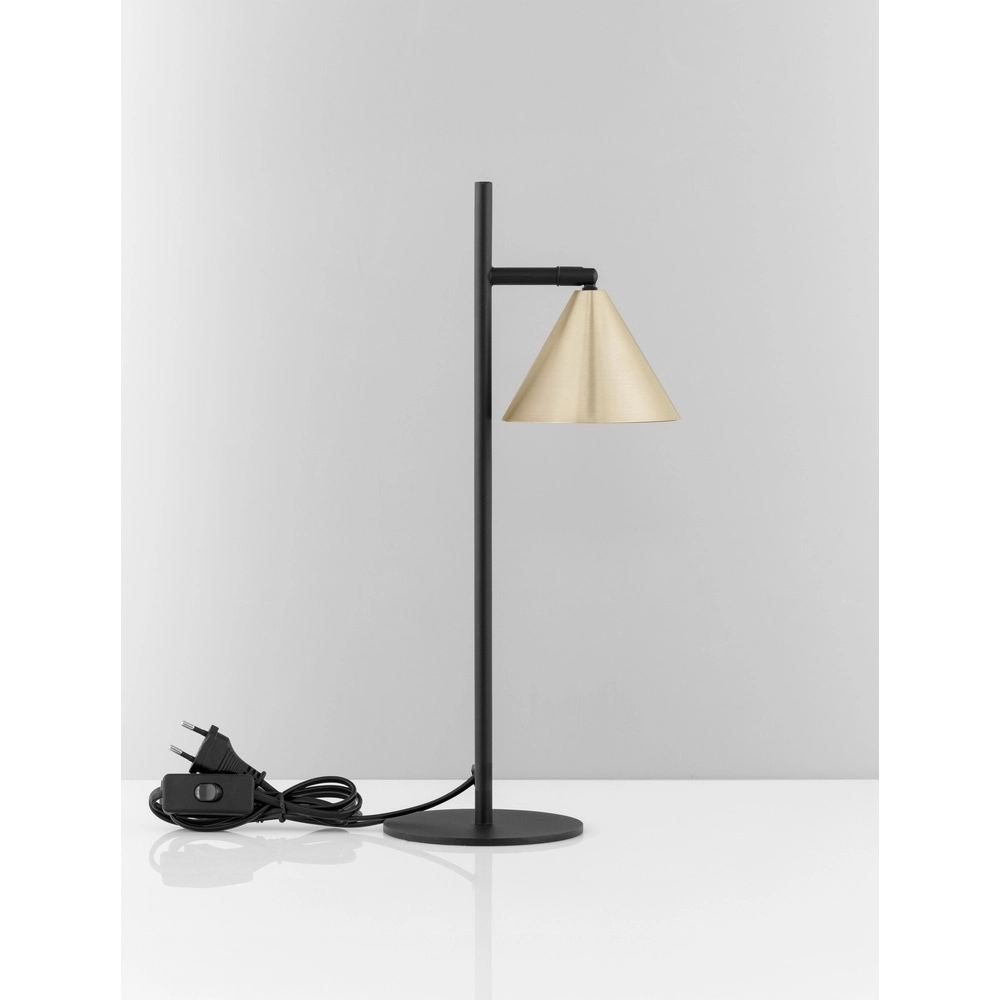 Lampe de table Conico noir avec or Lyora 5212017475459