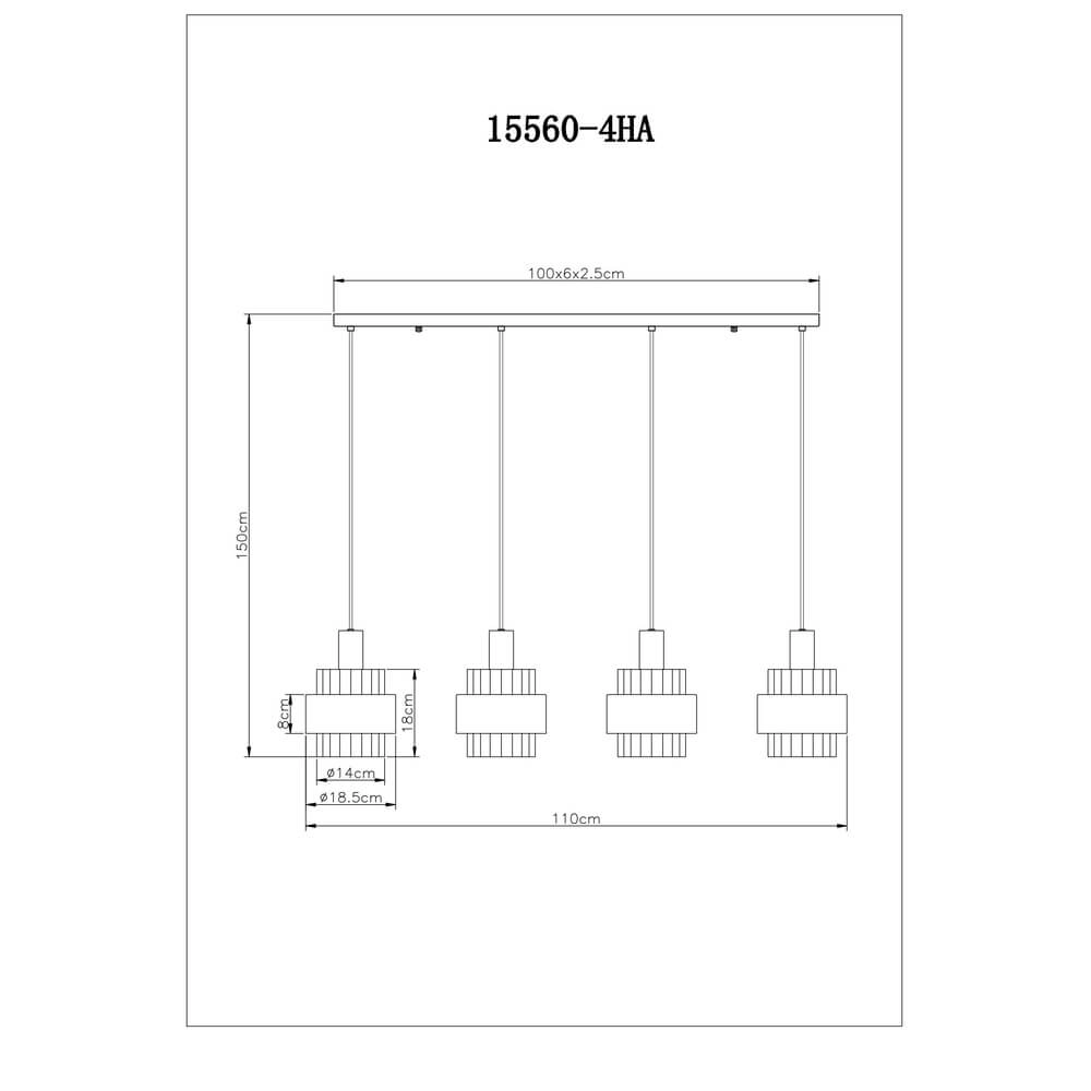 Suspension Milley bronze 4 lumières Globo 9007371468676