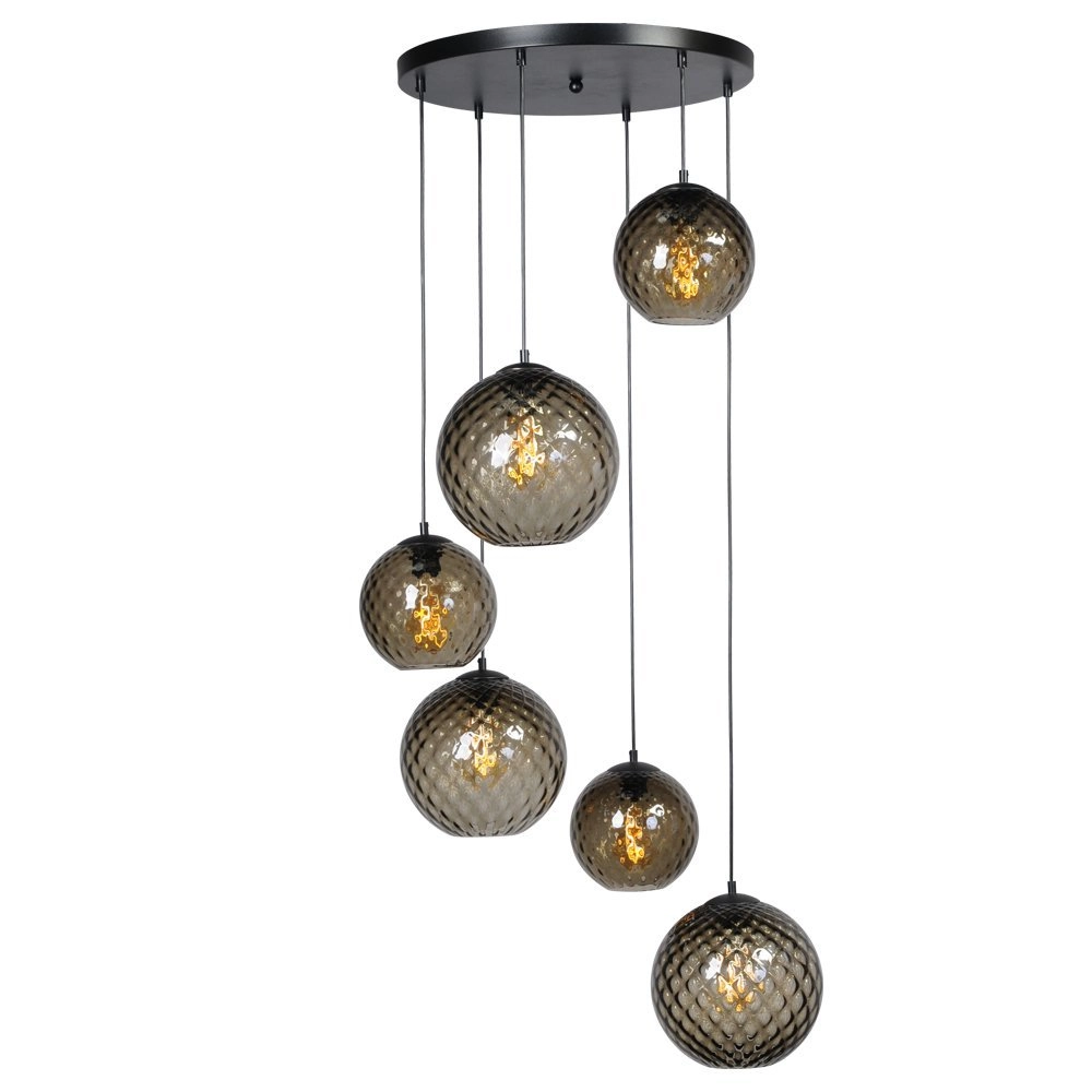 Lampe suspendue 6 lumières Baloton noir Lampe suspendue 6 lumières Baloton noir