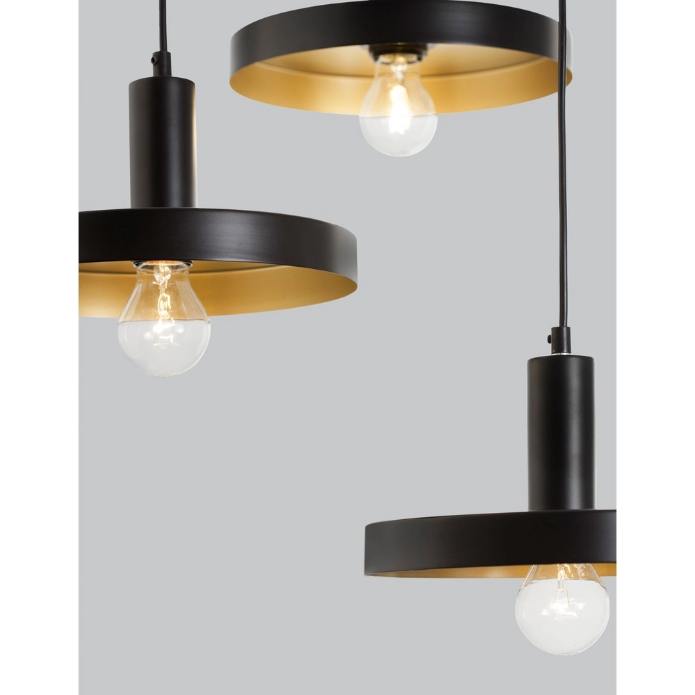 Suspension design Garni 3 lumières noir Lyora 5212017420770
