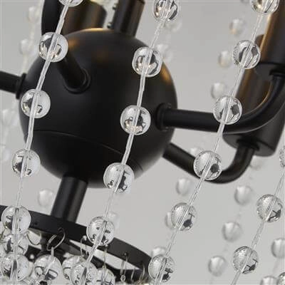 Lustre Shower noir avec cristal Searchlight 5053423190457