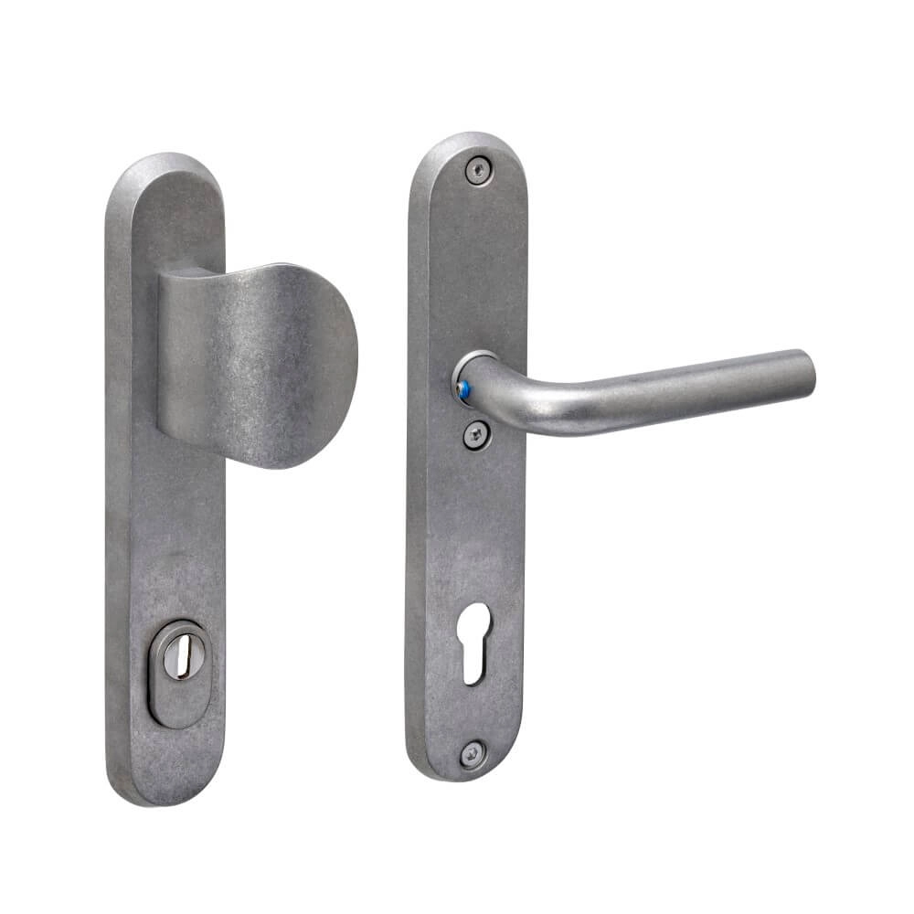 Quincaillerie de porte d’entrée ovale Vurano PC 92mm acier inoxydable roulé