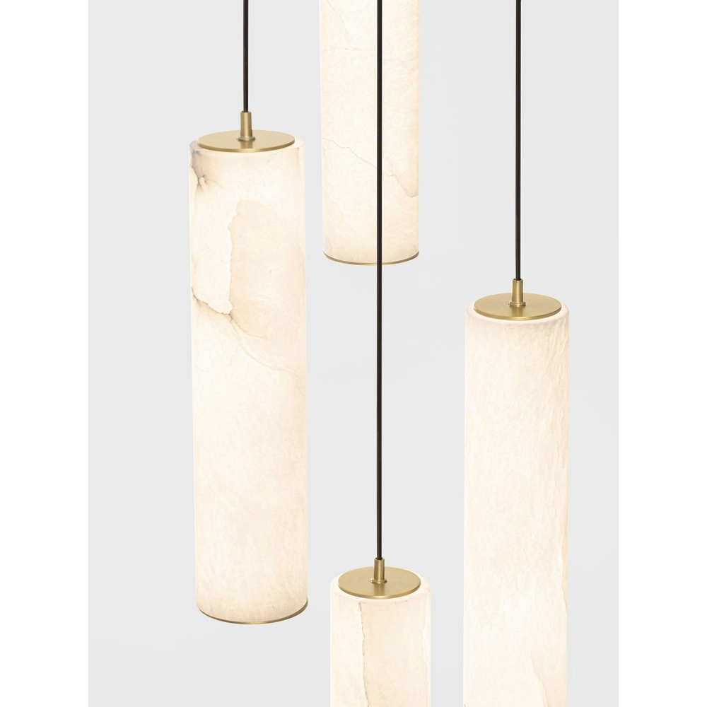 Lampe suspendue Diletto Or avec 12 luminaires blancs