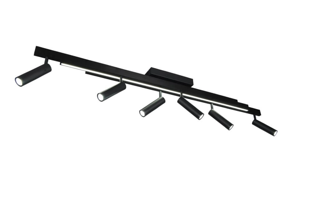 Spot LED 6 lumières Zeno noir Trio 4017807627312