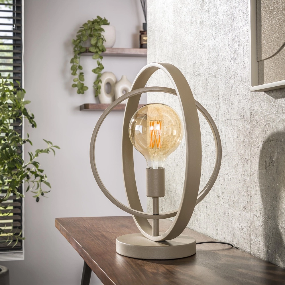 Lampe de table en sable Turn 1x E27 - Ø 40cm Lyora 8716803513051