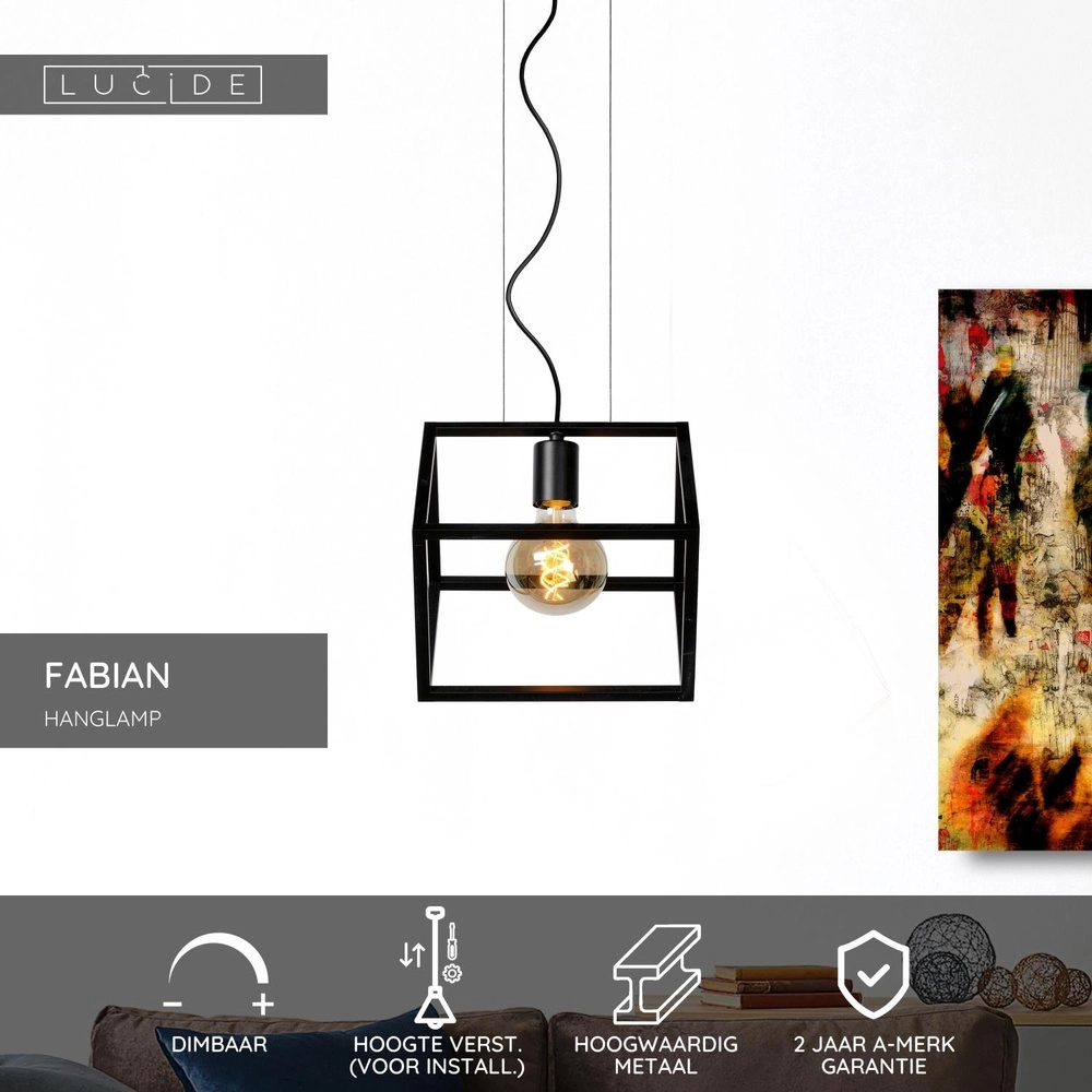 Lampe pendante moderne Fabian Noir Lucide 5411212010797