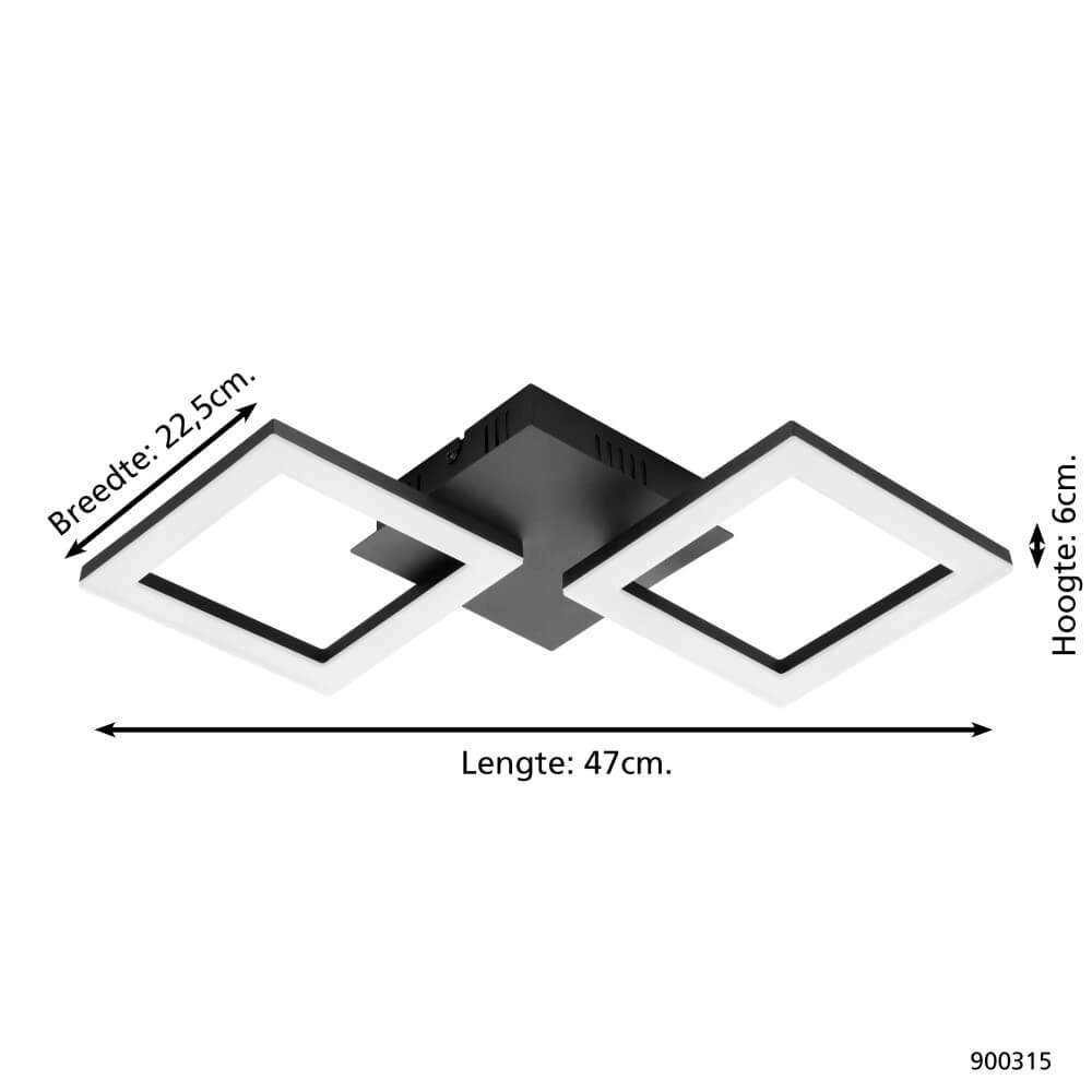 Plafonnier Zigbee Paranday-Z 47x22,5cm noir Eglo 9008606231195