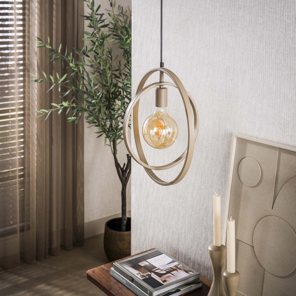 Lampe pendante moderne Ø 40cm Turn brun sable Lyora 8716803513112