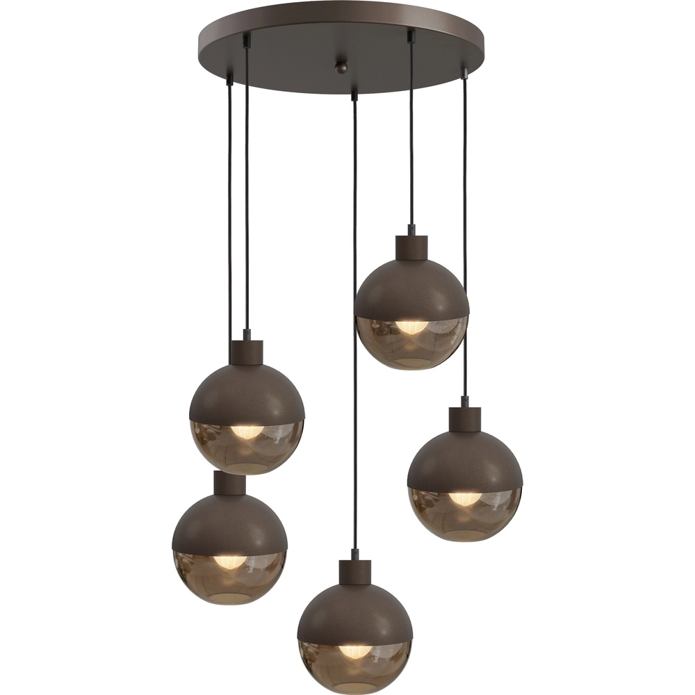 Lampe pendante de conception Opera 5 cacaos légers Ø 50cm