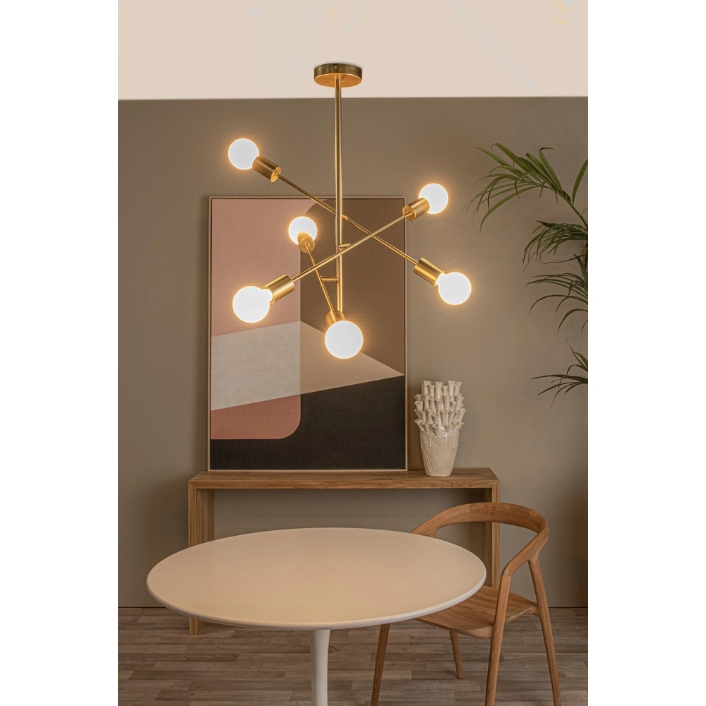 Lampe de plafond Lester Or 6 lumières Lucide 5411212211743