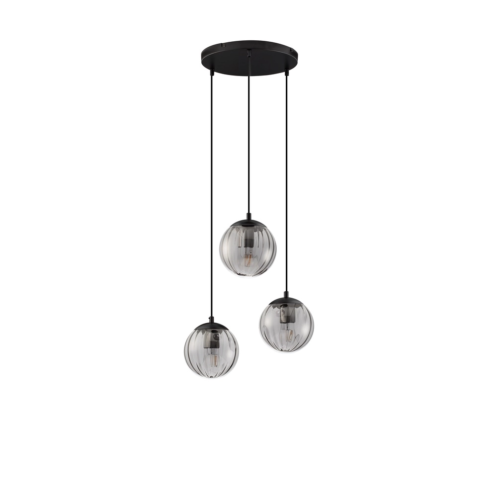 Suspension Abbacus Verre fumé à 3 lumières Lyora 5212017461056