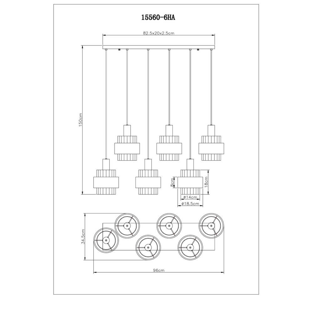 Suspension Milley bronze 6 lumières Globo 9007371471676