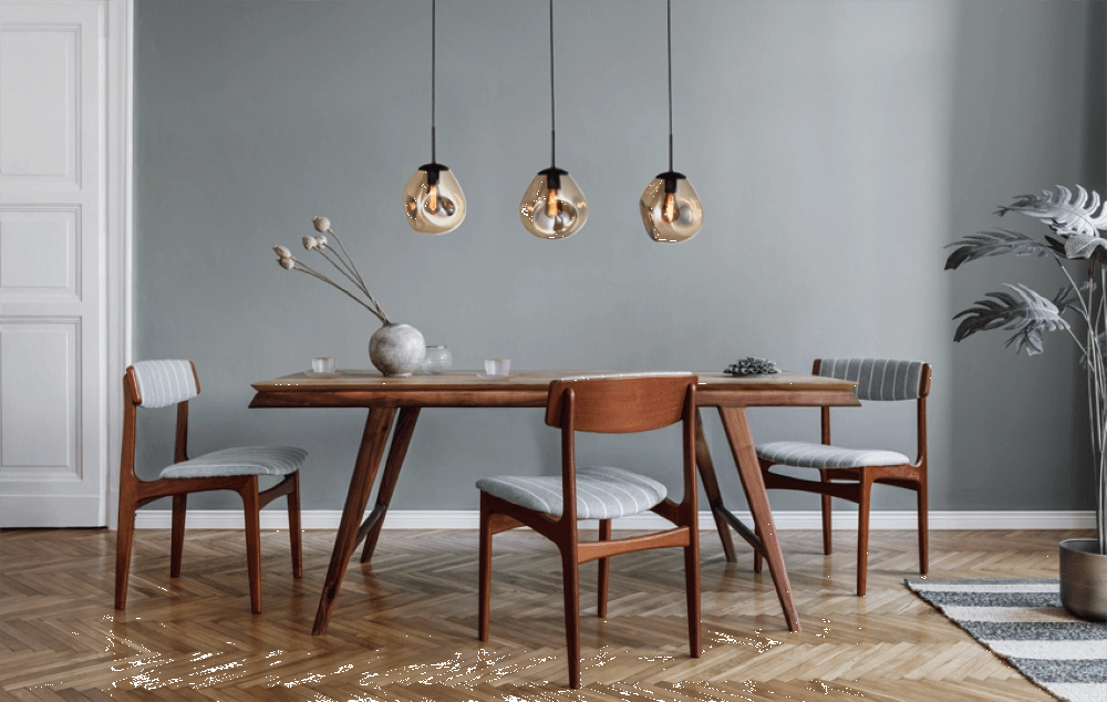 Lampe à suspension en verre Lava 3x verre doré Ø 24cm Masterlight 8718121286051