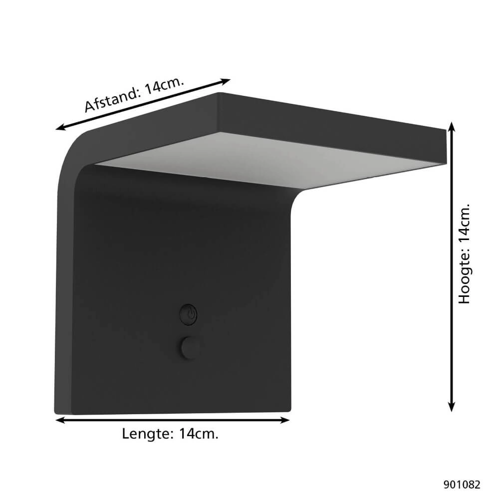 Lampe solaire design Spiante noir Eglo 9008606297900