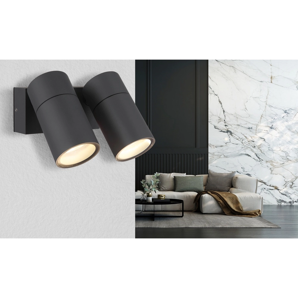 Projecteur double monté en surface Piper anthracite Globo 9007371465873