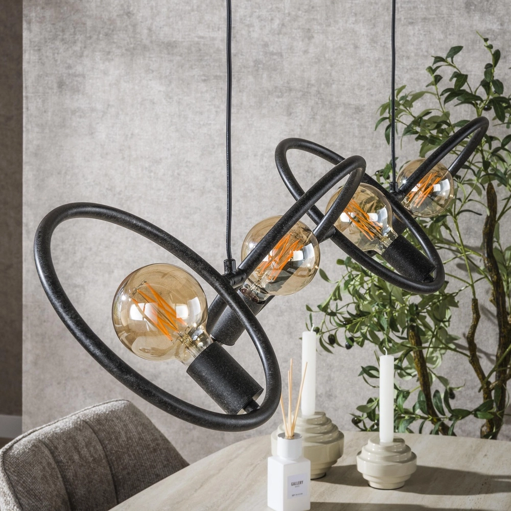 Lampe pendante de conception Loop noir - 4x E27 Lyora 8716803511057