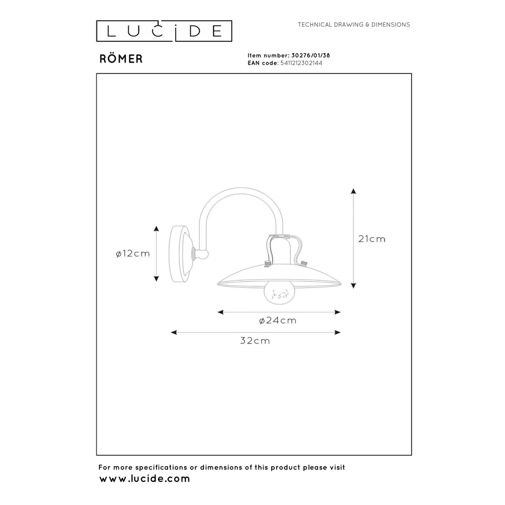 Lampe murale classique Römer beige Lucide 5411212302144